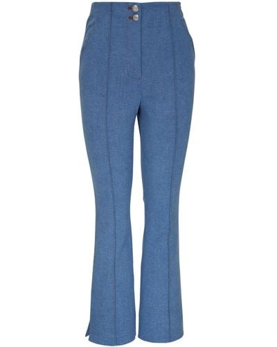 Veronica Beard Jeans crop a vita alta Kean - Blu