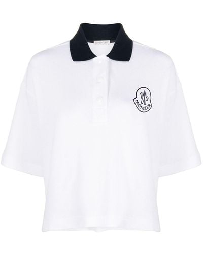 Moncler Rugby-Shirt mit Logo-Stickerei - Weiß