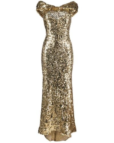Atu Body Couture Sequin-embellished Gown - Metallic