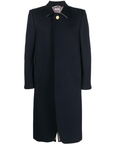 Thom Browne Elongated Open-front Detail Coat - Blue