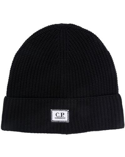 C.P. Company Logo-patch Beanie - Black