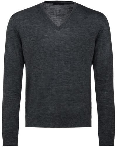 Prada V-neck Sweater - Grey