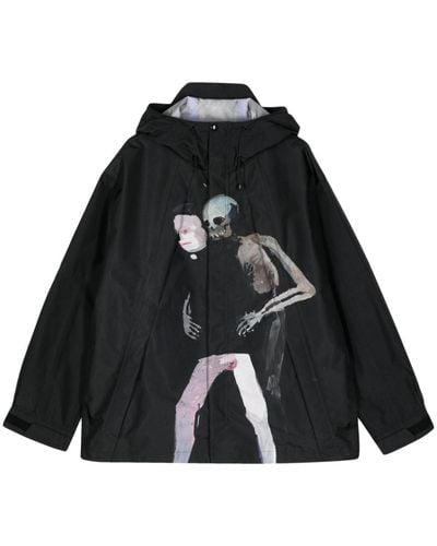 Undercover X Helen Verhoeven Printed Hooded Jacket - ブラック