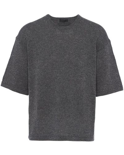 Prada Crew-neck Cashmere Sweater - Gray