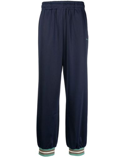 Bluemarble Pantalones de chándal con detalles de canalé - Azul