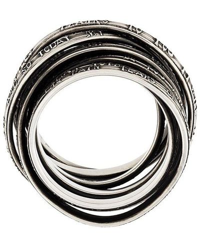 Werkstatt:münchen Craved Text Detail Ring - Metallic