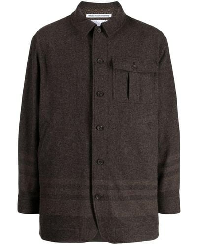 White Mountaineering Classic-collar Button-up Jacket - Black