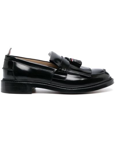Thom Browne Tassel Kilt Leather Loafers - Black