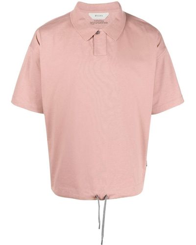 Zegna ドローストリング ポロシャツ - ピンク