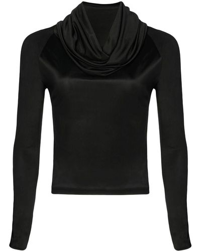 RTA Long-sleeve Hooded Jersey Top - Black