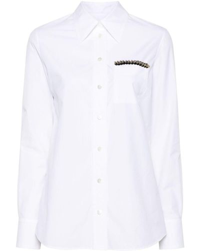 Lanvin Bead-embellished Poplin Shirt - White