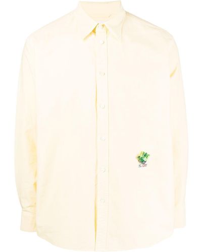 Doublet Lettuce-detail Long-sleeve Shirt - Yellow