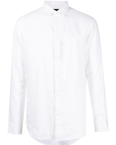 Armani Exchange Klassisches Leinenhemd - Weiß