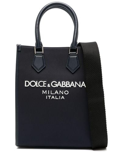 Dolce & Gabbana Tas Met Logo-reliëf En Leren Vlak - Zwart