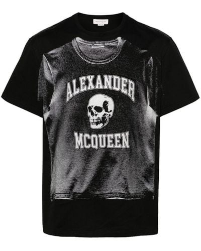 Alexander McQueen Graphic-print Cotton T-shirt - Black