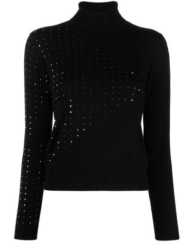 Liu Jo Crystal-embellished Open-back Sweater - Black