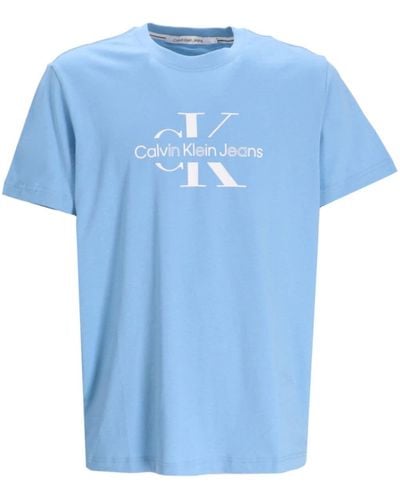 Calvin Klein Logo-print Cotton T-shirt - Blue