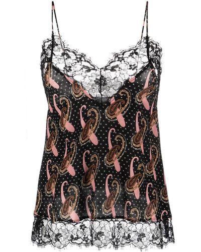 Etro Top Met Paisley-print - Zwart