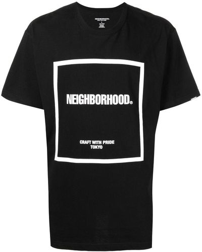 Neighborhood T-Shirt mit Logo-Print - Schwarz