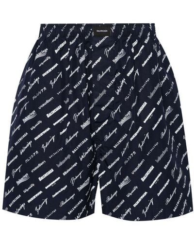 Balenciaga Shorts con stampa - Blu