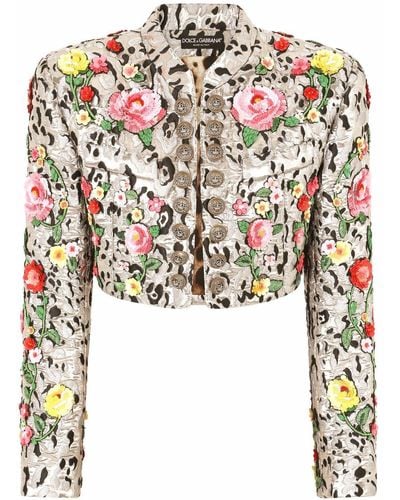Dolce & Gabbana Spencer Embroidered Jacquard Jacket - Multicolour