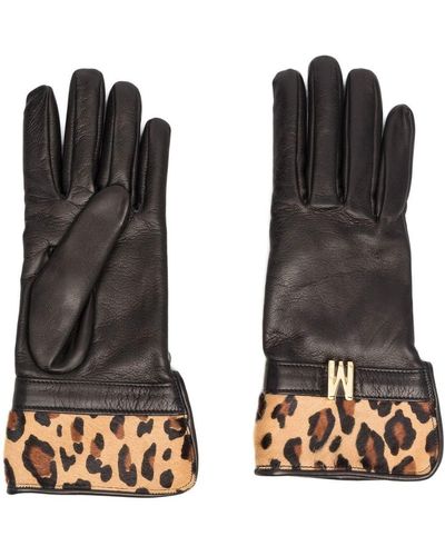 Moschino Handschuhe mit Leoparden-Print - Schwarz
