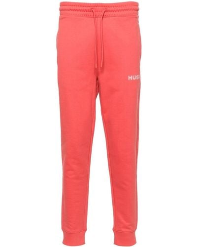 HUGO Pantalon de jogging à logo brodé - Rouge