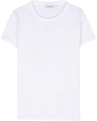 Calvin Klein Logo-lettering Cotton T-shirt - White