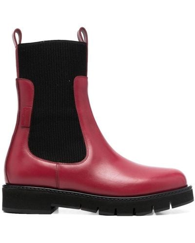 Ferragamo Ribbed 40mm Chelsea Boots - Red