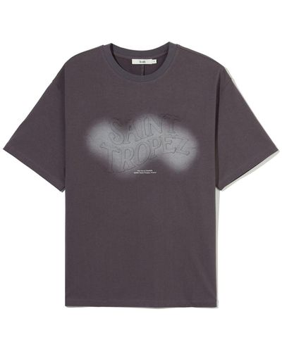 B+ AB Text-embossed Cut-out T-shirt - Purple