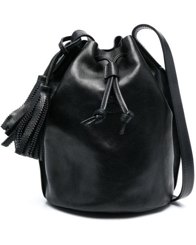 Il Bisonte Silvia Leather Bucket Bag - Black