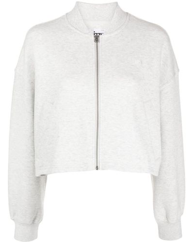 Izzue Appliquéd Zip-Up Sweatshirt - White