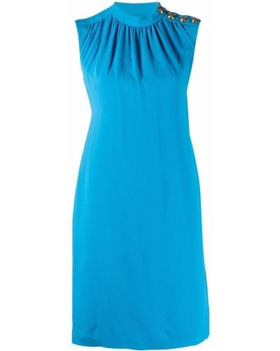 Moschino Ruched Shift Dress - Blue