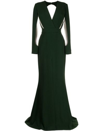Elie Saab Cut-out Crepe Gown - Green