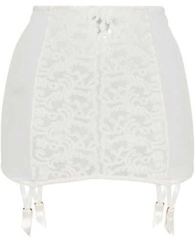 Kiki de Montparnasse Lola Lace Garter Skirt - White