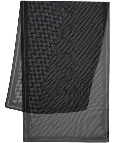 Lanvin ロゴ シルクスカーフ - ブラック