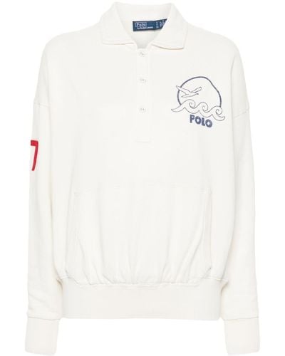 Polo Ralph Lauren Logo-embroidered Polo Sweatshirt - White