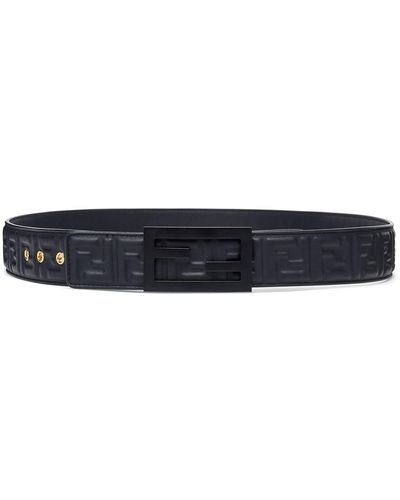 Fendi Ff Pattern Buckle Belt - Black