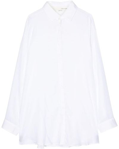 Isabel Benenato Hemd mit langem Schnitt - Weiß