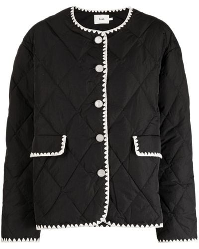 B+ AB Quilted Buttoned Jacket - Black