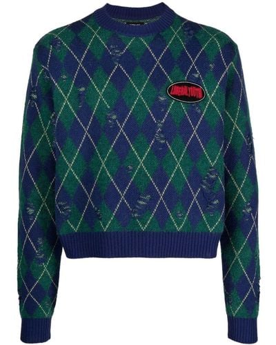 Liberal Youth Ministry Pullover mit Argyle-Muster - Blau