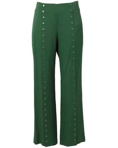 Rosie Assoulin Studded Wide Leg Pants - Green