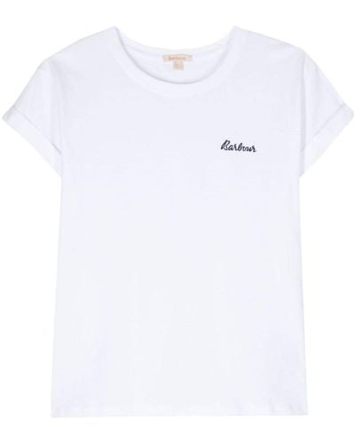 Barbour Kenmore T-Shirt mit Logo-Stickerei - Weiß