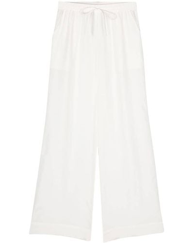 P.A.R.O.S.H. Pantalones rectos de seda - Blanco