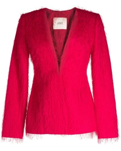 LAPOINTE V-neck Textured Jacket - Pink