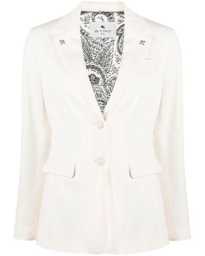 Etro Single-breasted Blazer - White