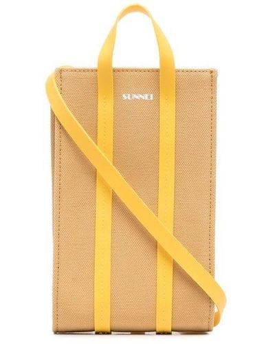 Sunnei Logo-print Pouch - Yellow