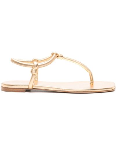 Gianvito Rossi Juno Thong Leather Sandals - White