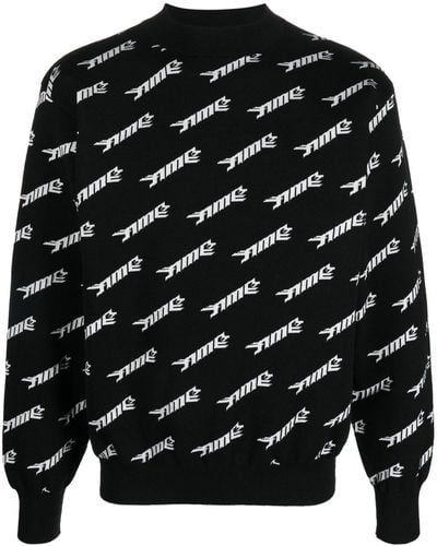 Ambush Logo-intarsia Crew-neck Sweater - Black