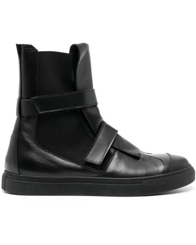 Nicolas Andreas Taralis Touch-strap High-top Leather Trainers - Black
